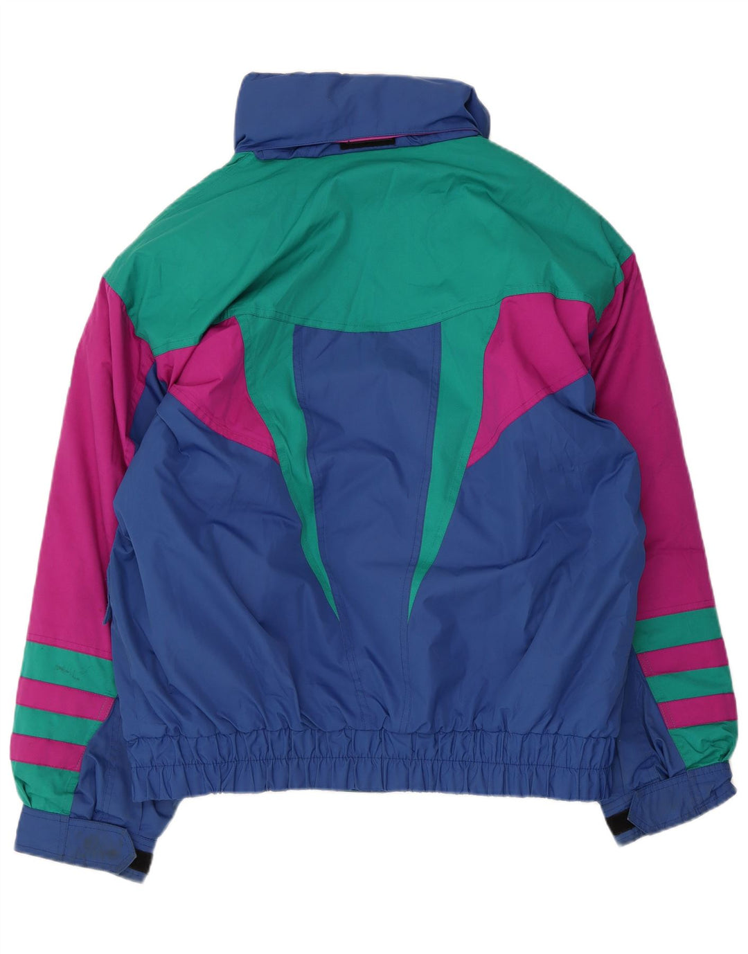 Fila Herre grafisk hætte skijakke UK 40 Medium Blue Colourblock Polyester