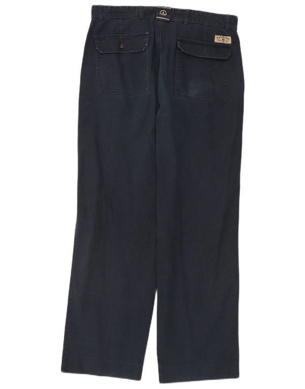 Pantaloni Chino Dritti da Uomo Navigare IT 52 XL W34 L32 Blu Navy Cotone