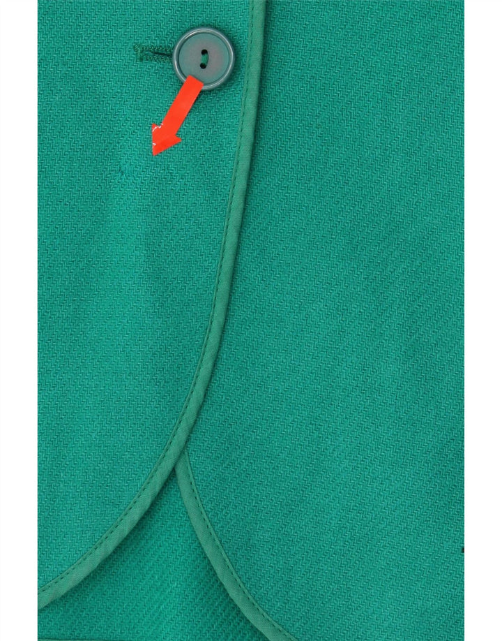 WEINBERG Womens 2 Button Blazer Jacket UK 14 Large Green Wool Vintage Weinberg and Second-Hand Weinberg from Messina Hembry 