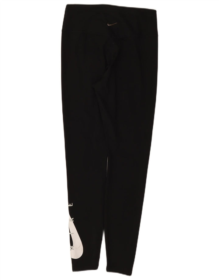 Leggings grafici Nike Dri Fit da donna UK 12 medio nero poliestere