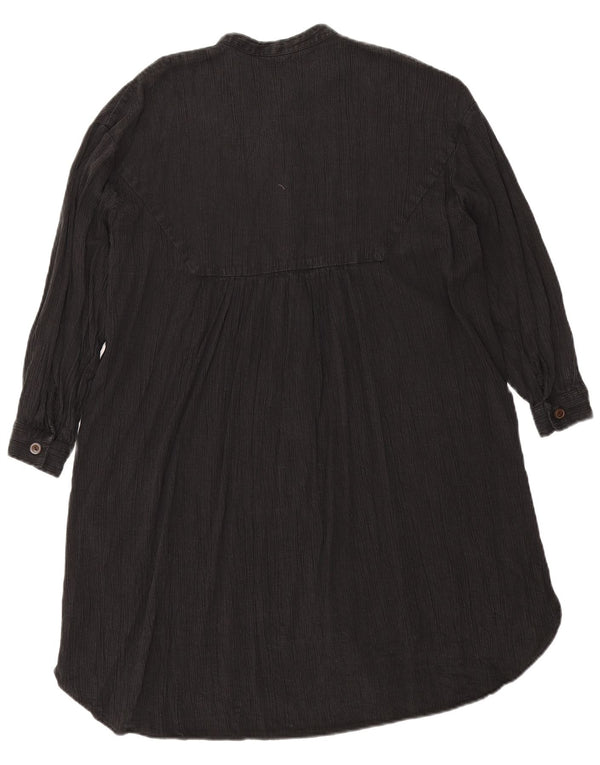 Zara Womens Long Sleeve Oversized Shirt Dress UK 10 Small Black