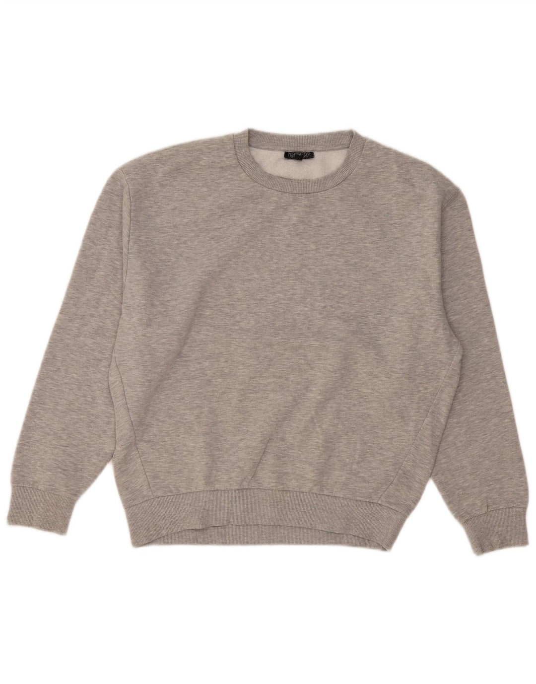 Topshop Dame Oversized Sweatshirt Jumper UK 10 Small Grå Polyester
