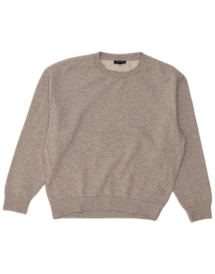 Topshop Dame Oversized Sweatshirt Jumper UK 10 Small Grå Polyester