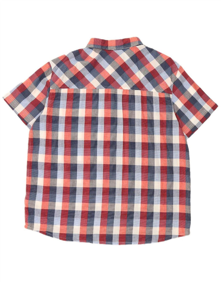 MOUNTAIN WAREHOUSE Mens Short Sleeve Shirt 2XL Multicoloured Check Cotton