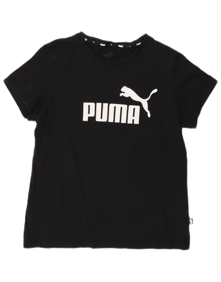 Puma Womens Graphic T-Shirt Top UK 14 Medium Black