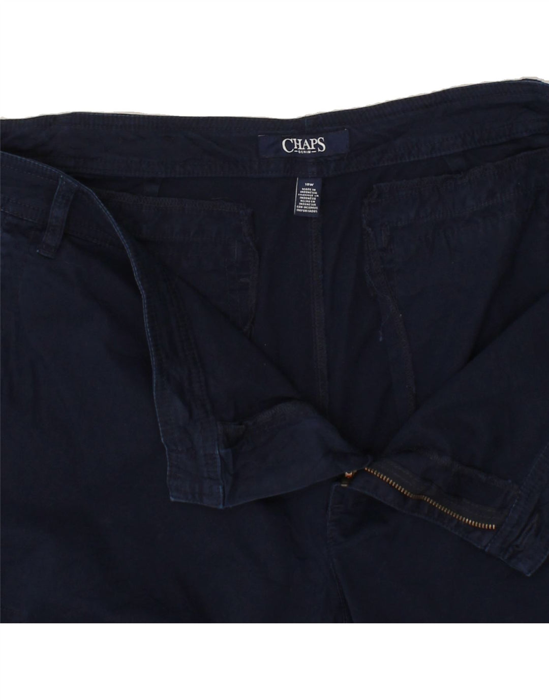 CHAPS Womens Cargo Shorts US 18 2XL W40  Navy Blue Cotton Vintage Chaps and Second-Hand Chaps from Messina Hembry 