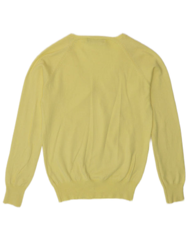 Zara Womens V-Neck Jumper Sweater UK 14 Large Yellow