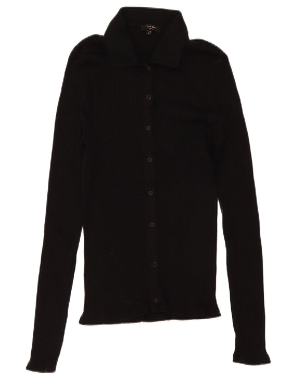 Massimo Dutti Damen Strickjacke Top UK 12 Medium Schwarz