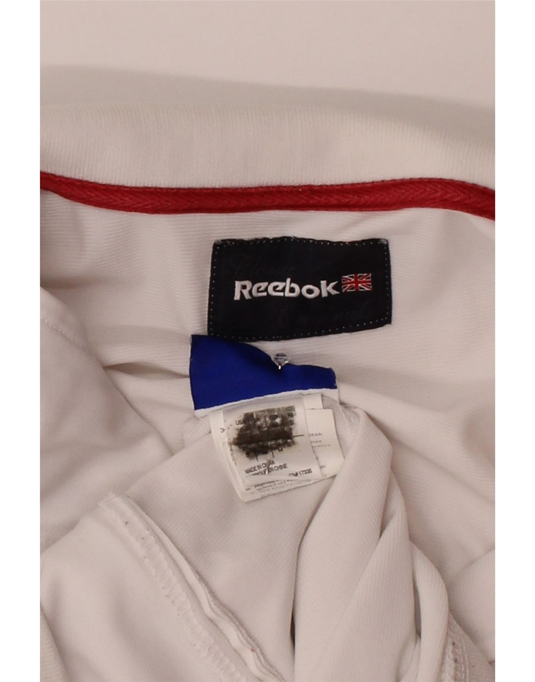 REEBOK Mens Tracksuit Top Jacket Small White Polyester