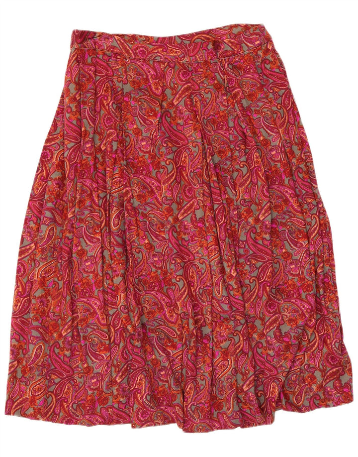 Vintage Womens Flared Skirt W30 Medium  Red Paisley