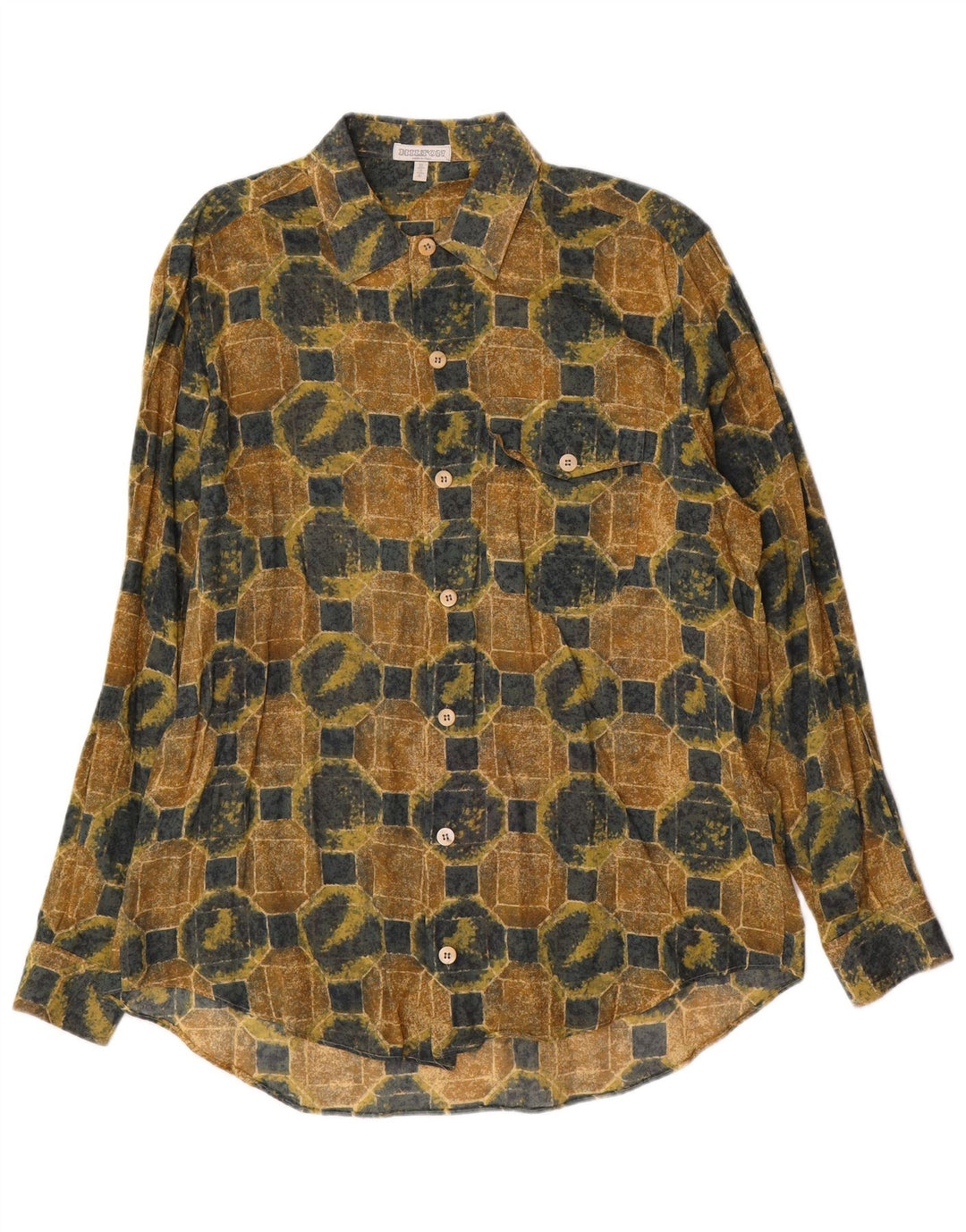 Hilton Mens Shirt Size 41 16 Large Multicoloured Geometric