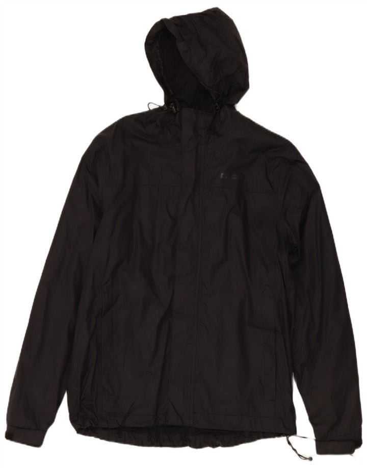 MOUNTAIN WAREHOUSE Mens Hooded Rain Jacket UK 36 Small Black Nylon
