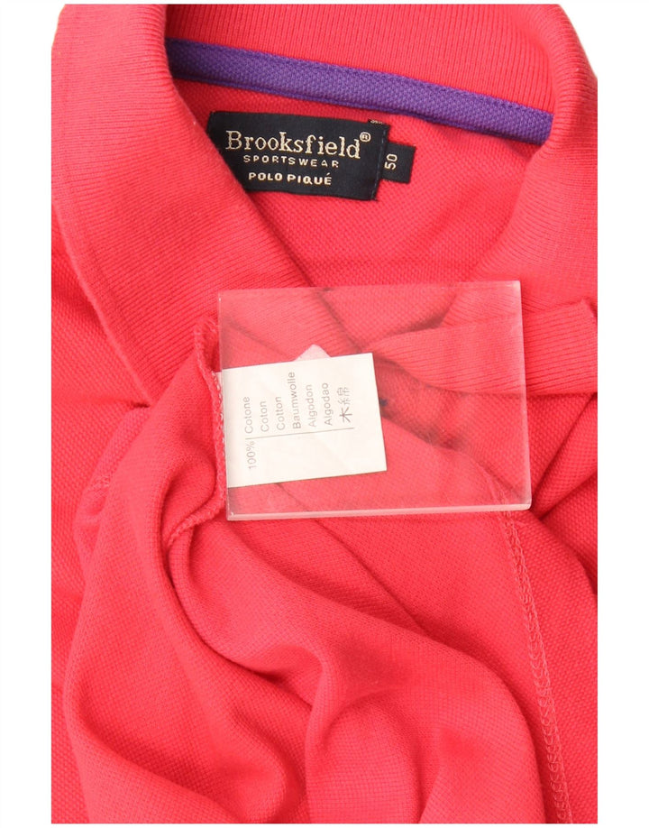 BROOKSFIELD Mens Polo Shirt IT 50 Medium Red Cotton