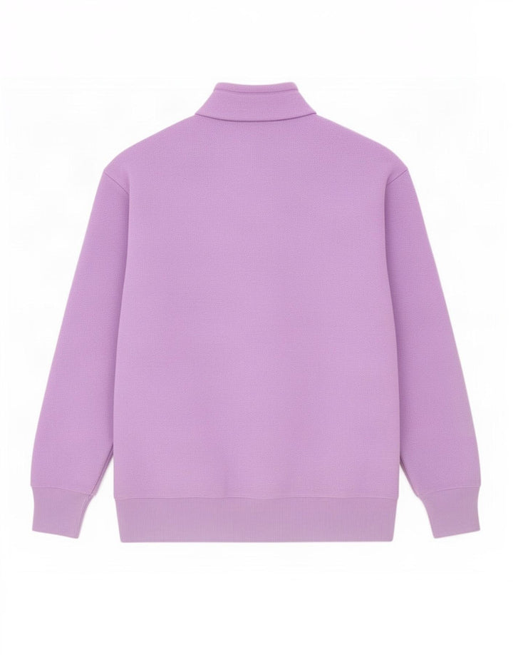 Champion Mens Zip Neck Fleece Jumper Medium Purple Polyester
