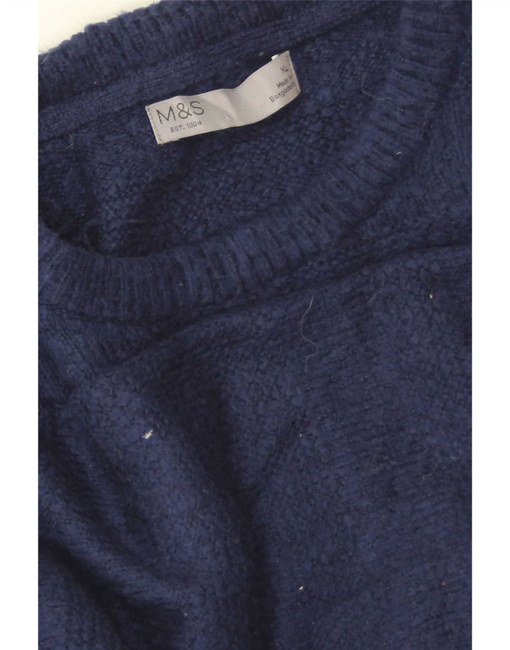 Marks & Spencer Mens Crew Neck Jumper Sweater XL Navy Blue