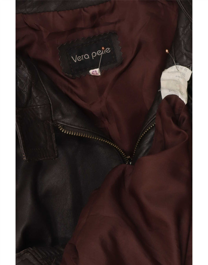 Vintage męska kurtka skórzana IT 62 4XL czarna