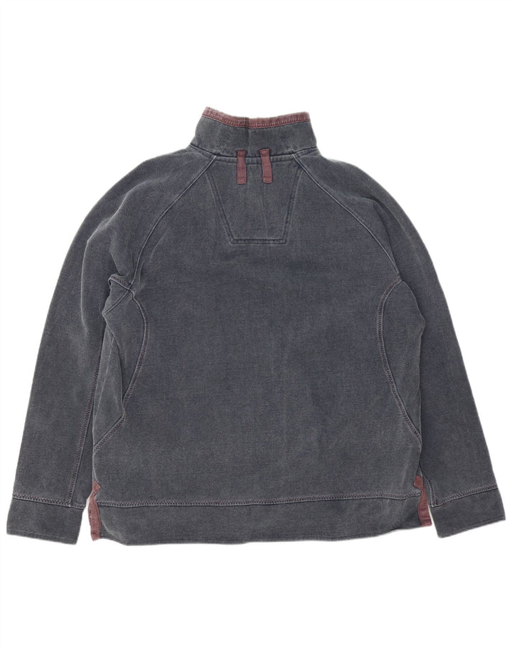 FAT FACE Felpa da uomo con zip e collo maglione grande in cotone grigio