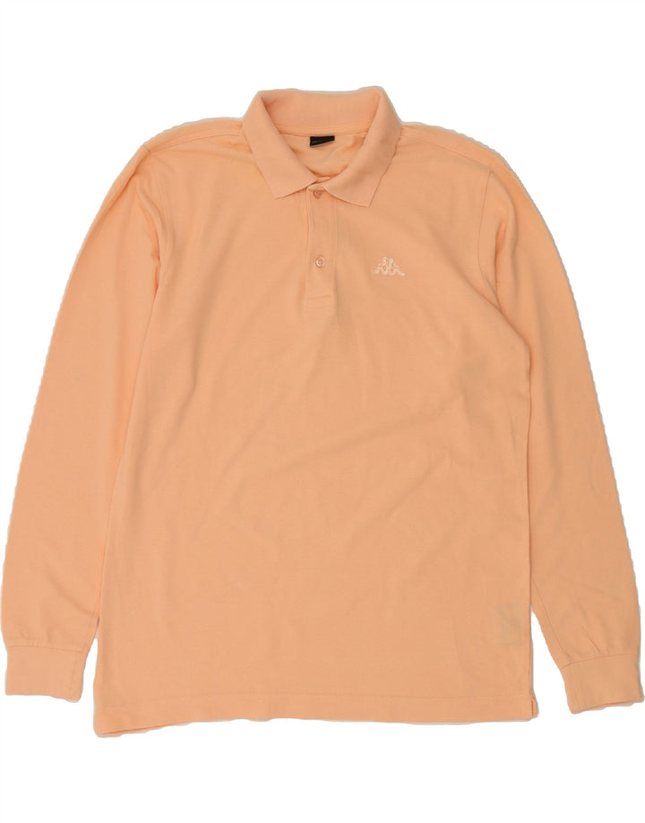 KAPPA Mens Long Sleeve Polo Shirt Medium Pink Cotton Vintage Kappa and Second-Hand Kappa from Messina Hembry 