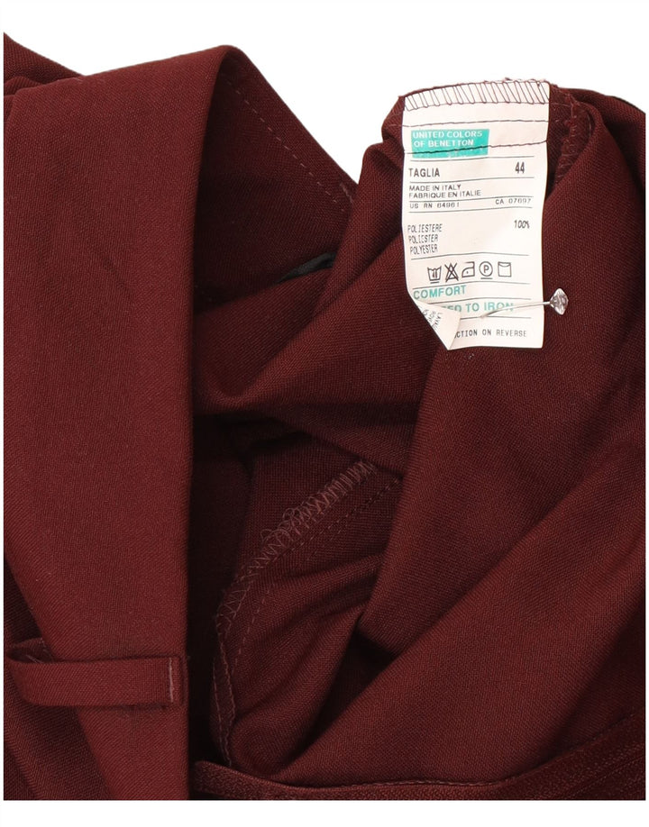 Benetton Womens Midi Skirt IT 44 Medium W28  Burgundy Polyester