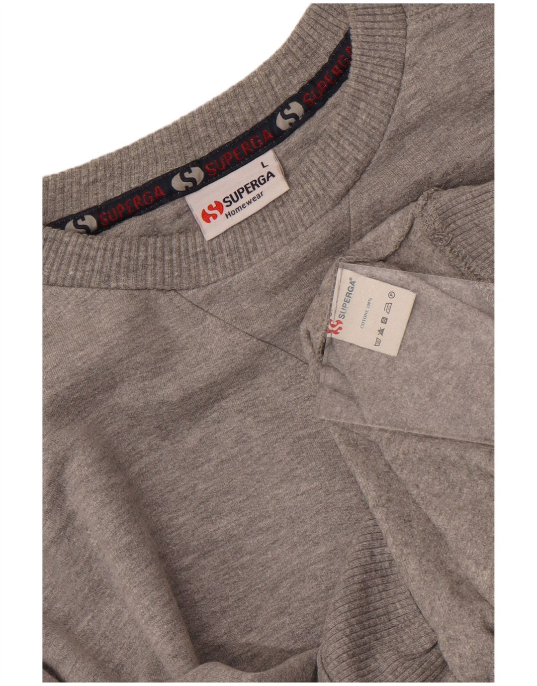 Superga Mens Sweatshirt Jumper Large Grey Flecked Cotton
