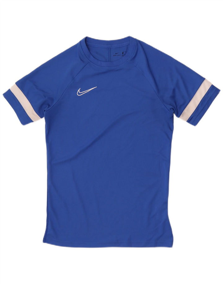 NIKE Mens Dri Fit T-Shirt Top Small Blue Colourblock Polyester