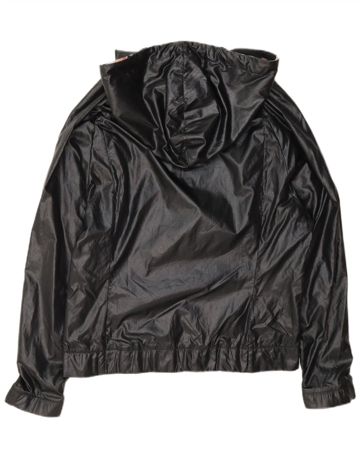 Giacca antipioggia oversize con cappuccio da donna Adidas UK 8 Small nera in poliammide