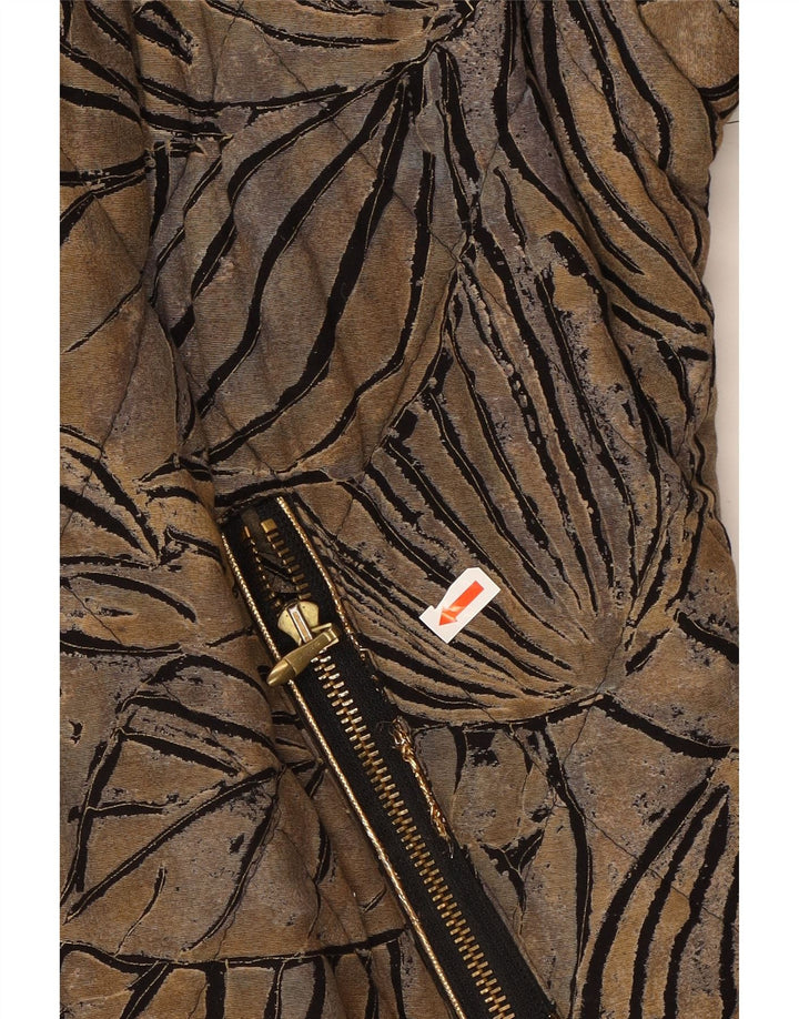 ELKONT Womens Abstract Pattern Windbreaker Jacket UK 20 2XL Brown Vintage Elkont and Second-Hand Elkont from Messina Hembry 