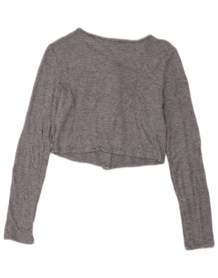 Zara Womens Crop Cardigan Top UK 10 Small Grey