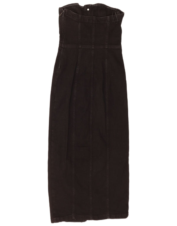 Abito senza spalline in denim da donna Zara UK 4 XS cotone nero
