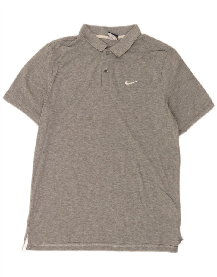 Nike Mens Polo Shirt Large Grey Flecked Cotton