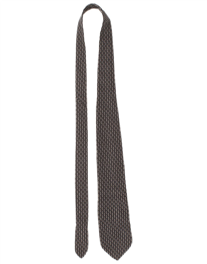 Dolce & Gabbana Mens Tie One Size Black Geometric Silk Classic