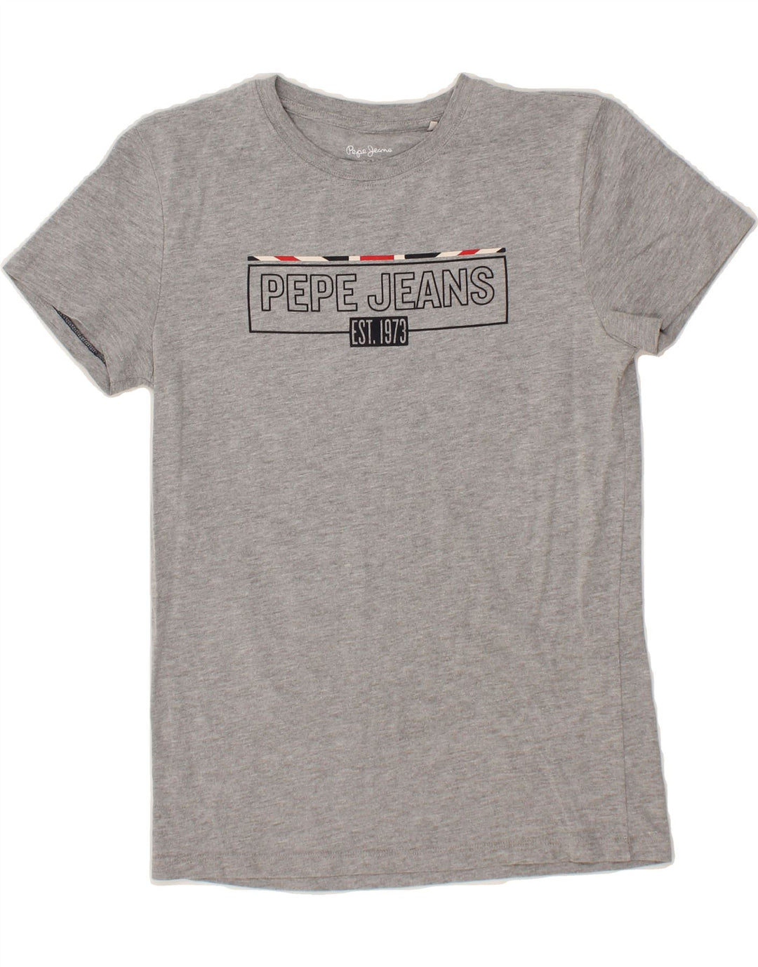 PEPE JEANS Boys Graphic T-Shirt Top 15-16 Years Medium Grey Vintage PEPE Jeans and Second-Hand PEPE Jeans from Messina Hembry 