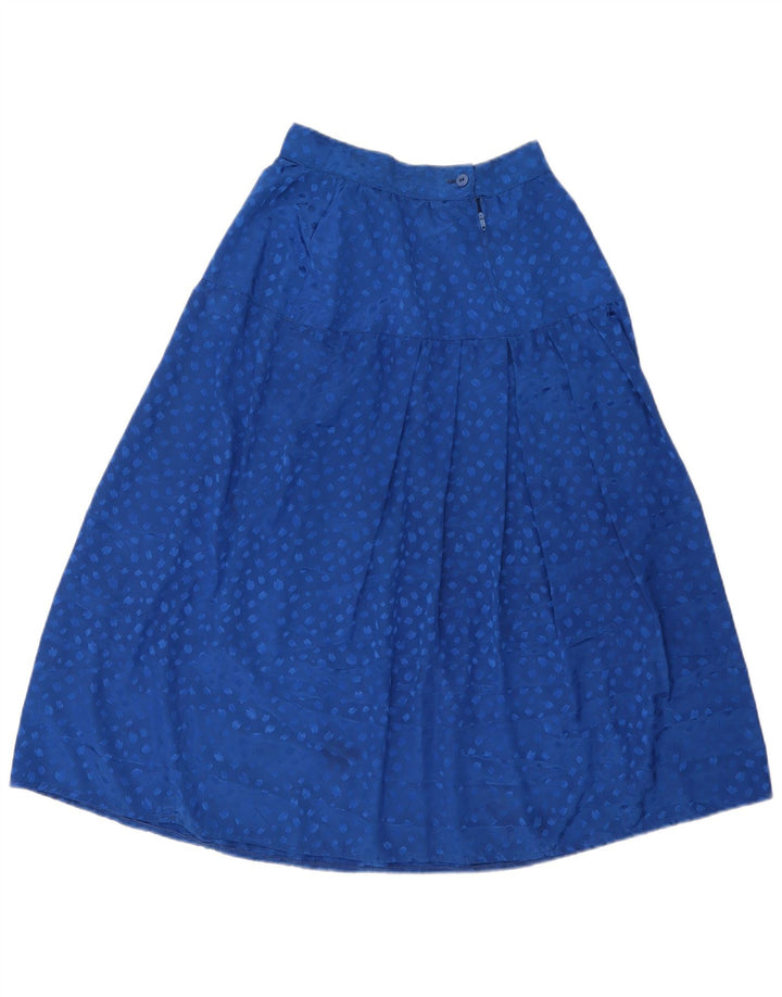 Vintage Womens Flared Skirt W24 XS Blue Spotted
