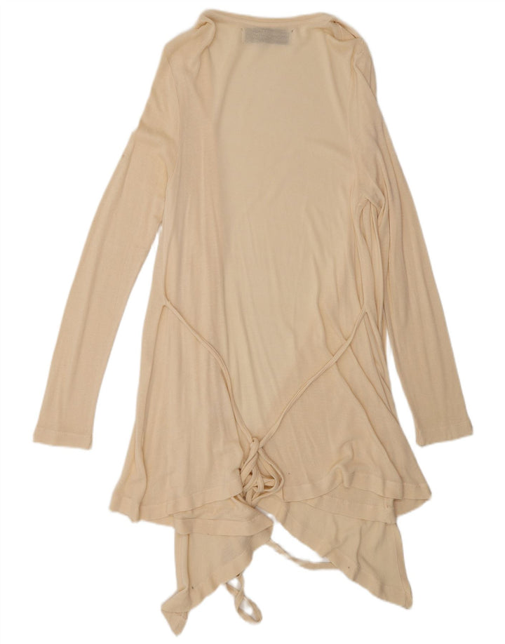 Zara Dame Longline Cardigan Sweater UK 12 Medium Beige