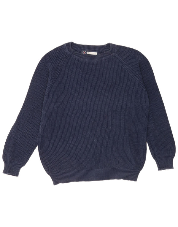 Vintage muški džemper s brodskim izrezom 2XL tamnoplavi pamuk