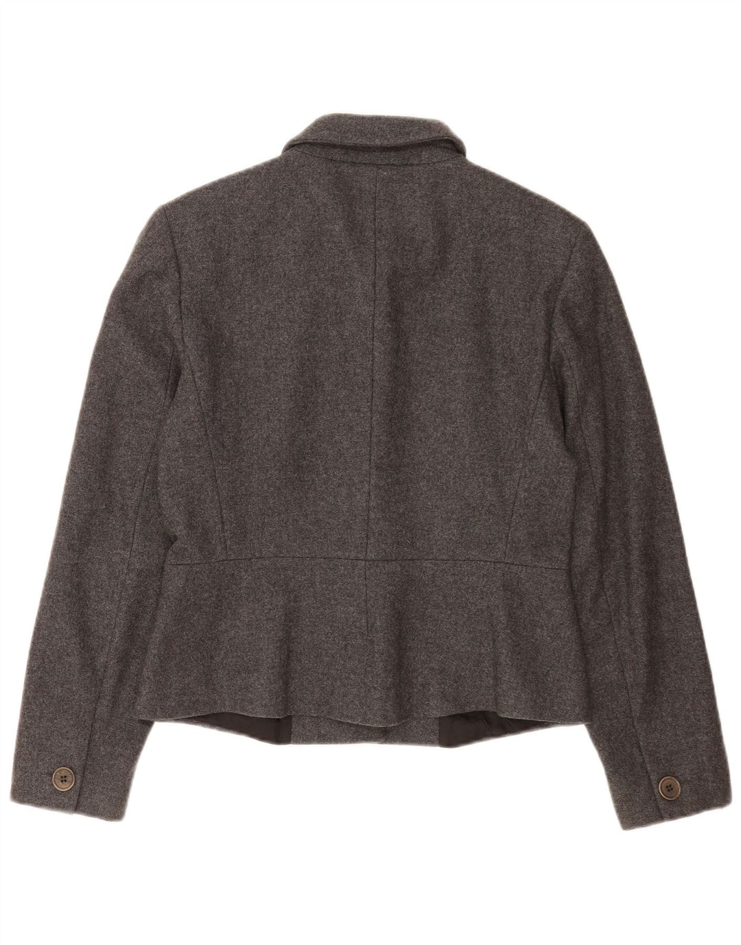 Sportmax Damen-Blazer-Jacke UK 12 Mittelgraue Woll-Klassiker