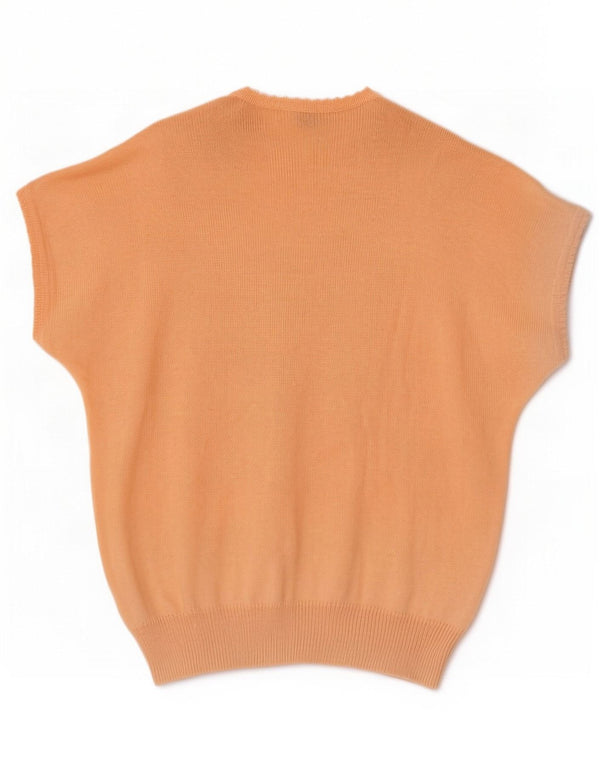 Vintage damski sweter oversize z okrągłym dekoltem IT 40/42 średni pomarańczowy