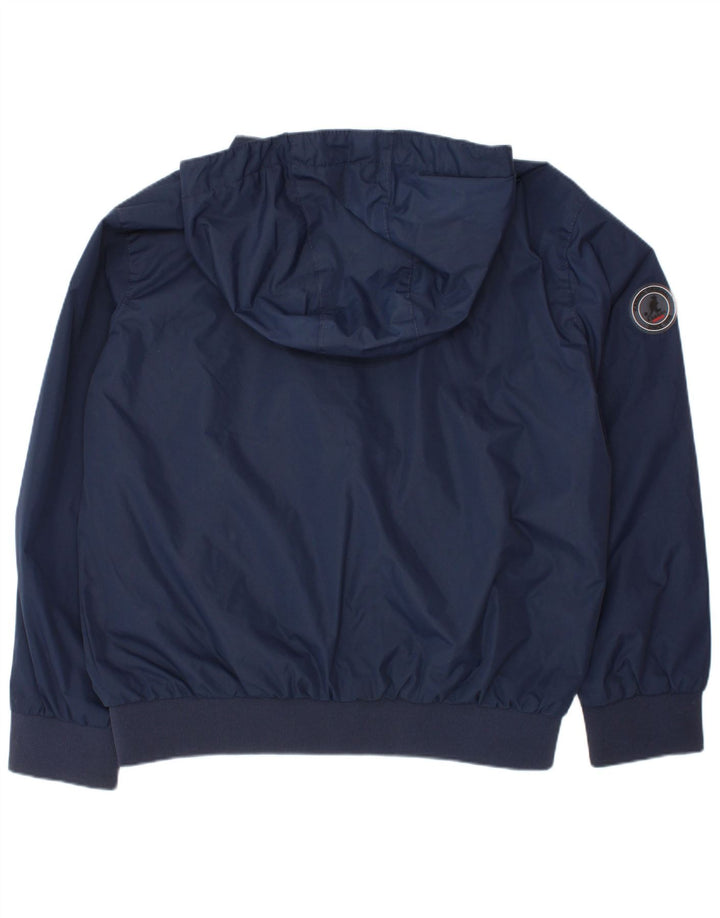KANGOL Boys Hooded Bomber Jacket 7-8 Years Navy Blue Polyester