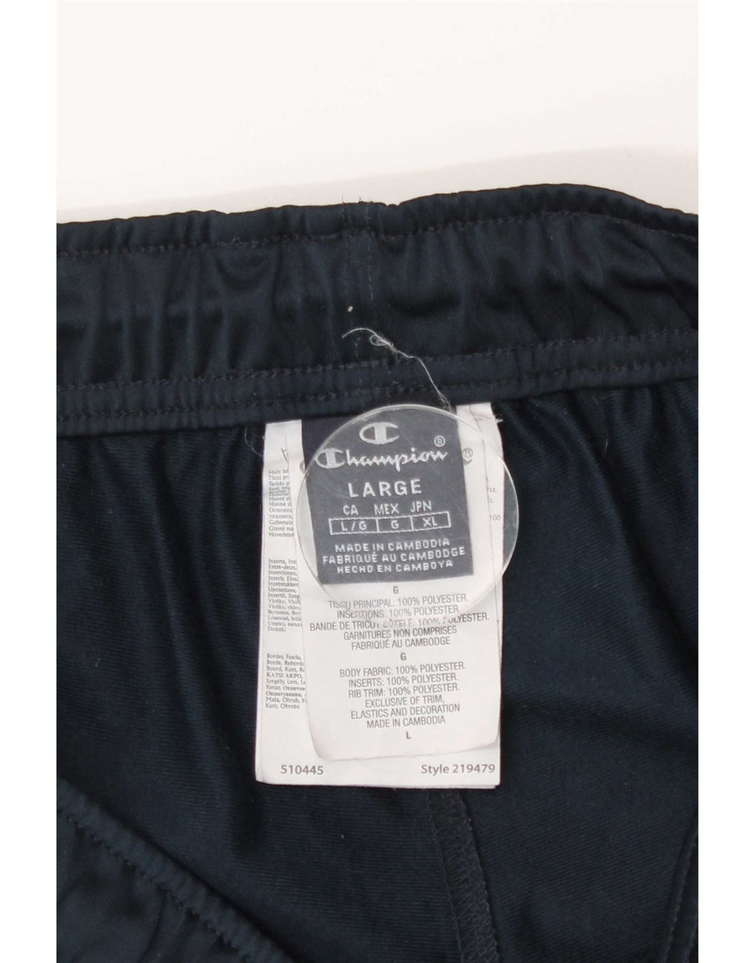 Champion Mens Tracksuit Trousers Joggers Large Navy Blue Polyester