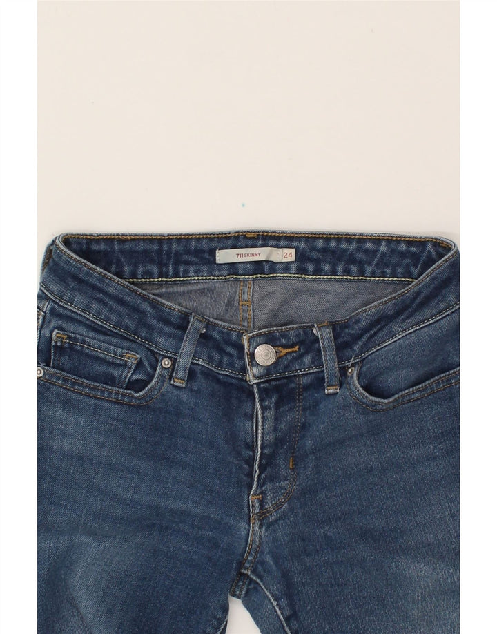 LEVI'S Womens 711 Skinny Jeans W24 L30 Blue Vintage Levi's and Second-Hand Levi's from Messina Hembry 