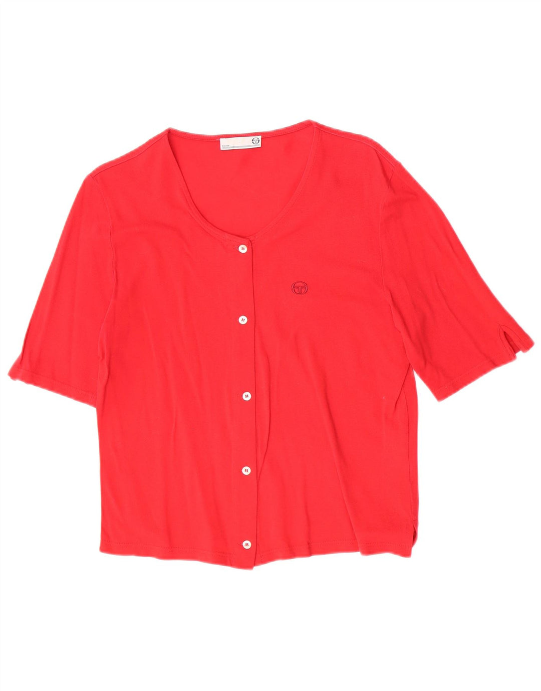 Sergio Tacchini Womens Short Sleeve Blouse Top IT 48 XL Red