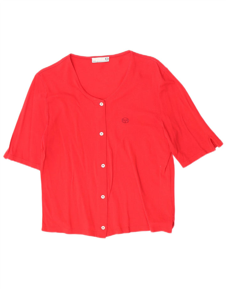Sergio Tacchini Womens Short Sleeve Blouse Top IT 48 XL Red