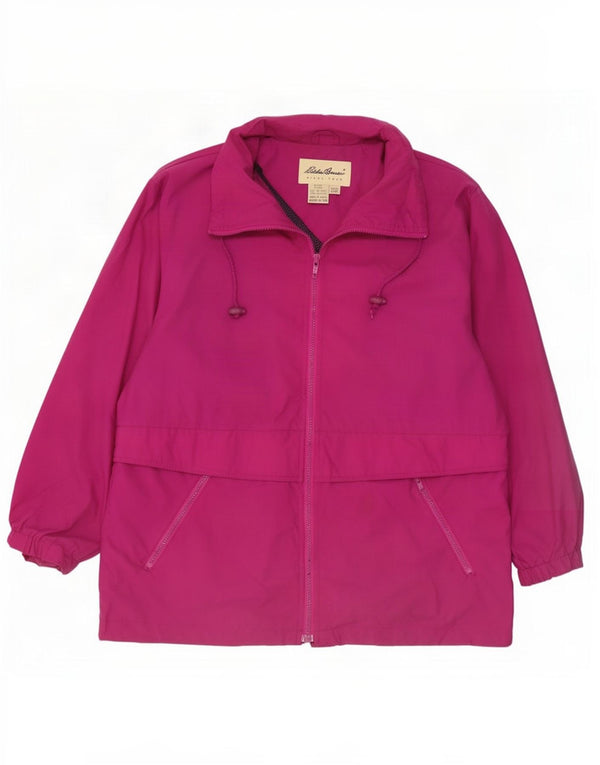 Jaqueta de chuva feminina Eddie Bauer de ajuste solto Reino Unido 14 nylon rosa médio