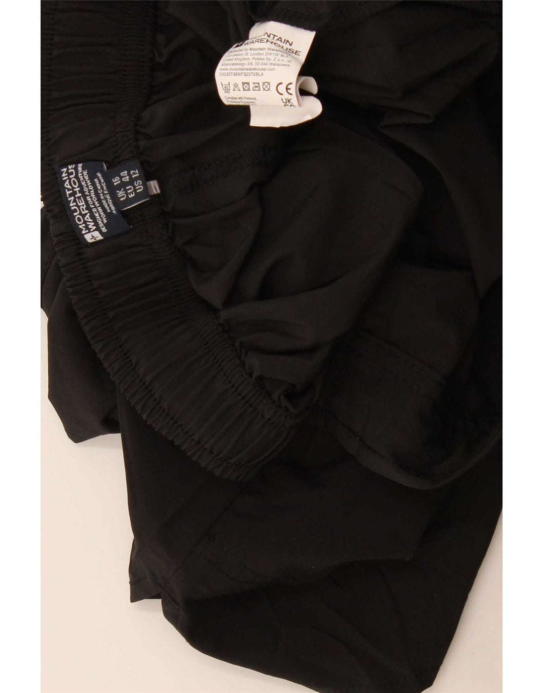 Pantaloncini sportivi da donna Mountain Warehouse UK 16 Large Nero Poliestere