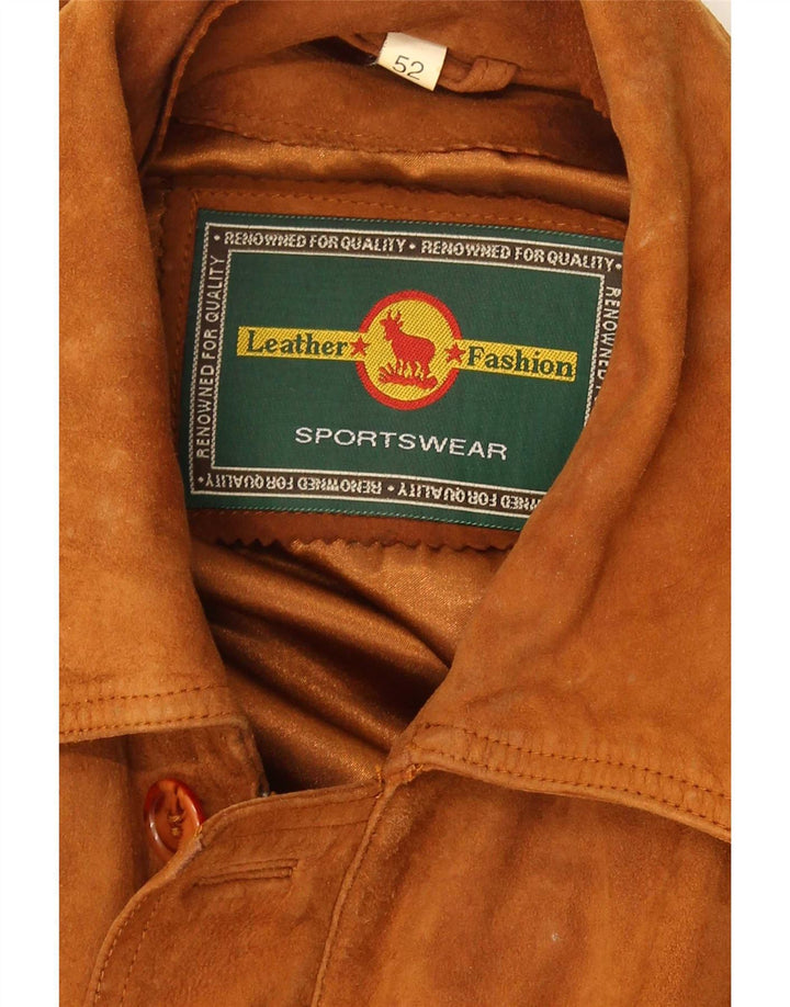 Vintage Herren Wildlederjacke IT 52 XL Braunes Leder