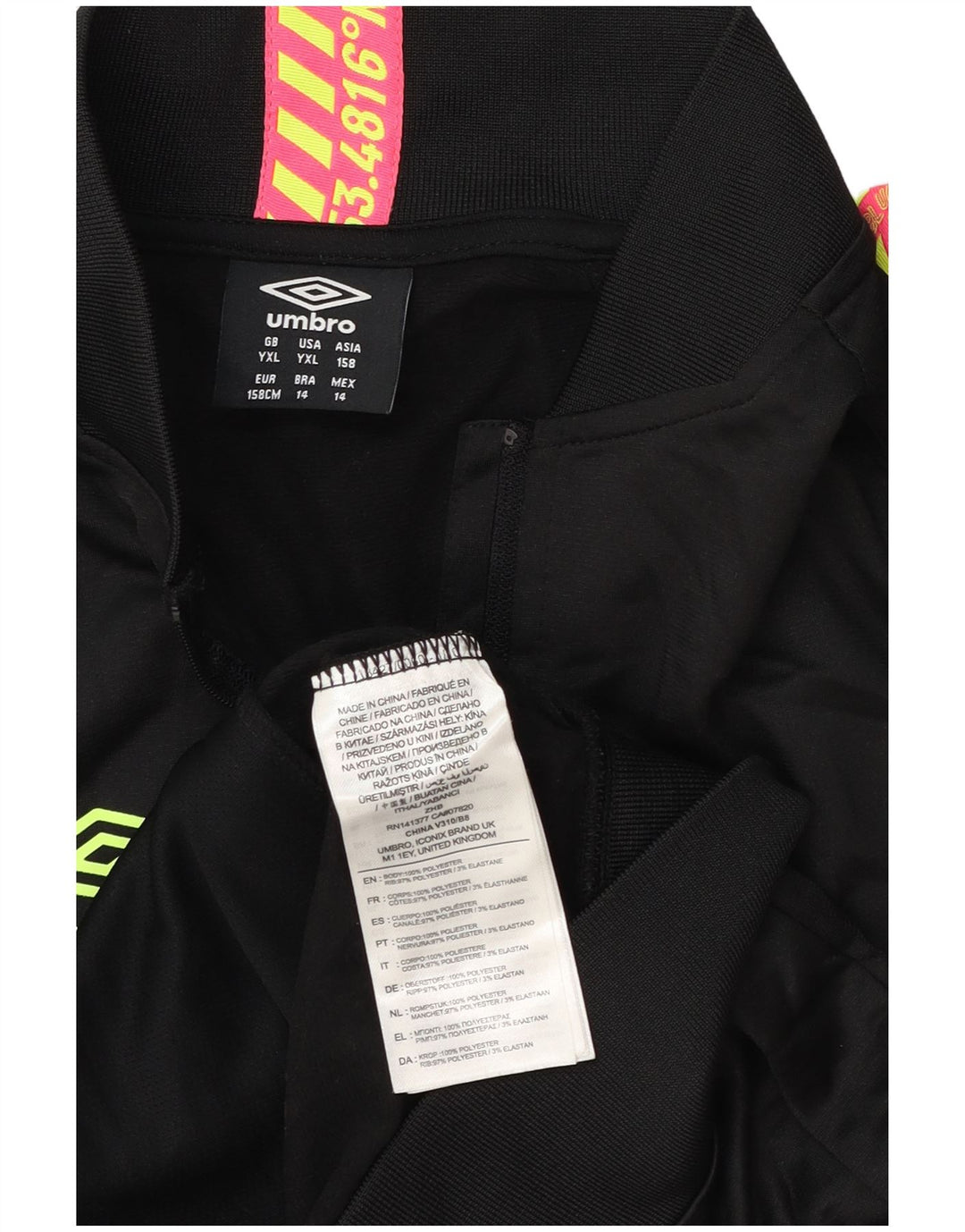 Umbro Veste de survêtement graphique pour garçon 12-13 ans XL Noir Polyester