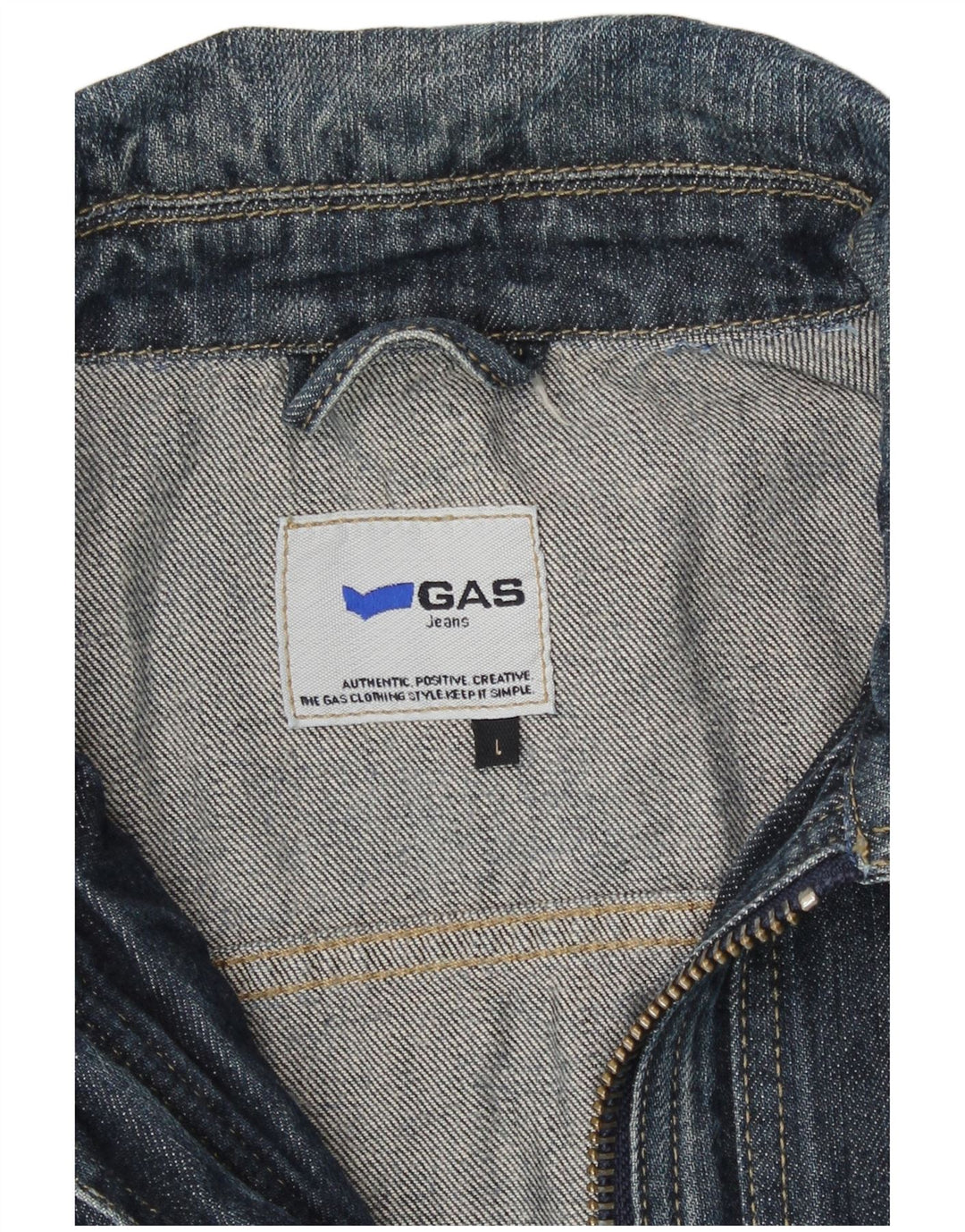 Gas Womens Denim Jacket UK 14 Large Blue Cotton