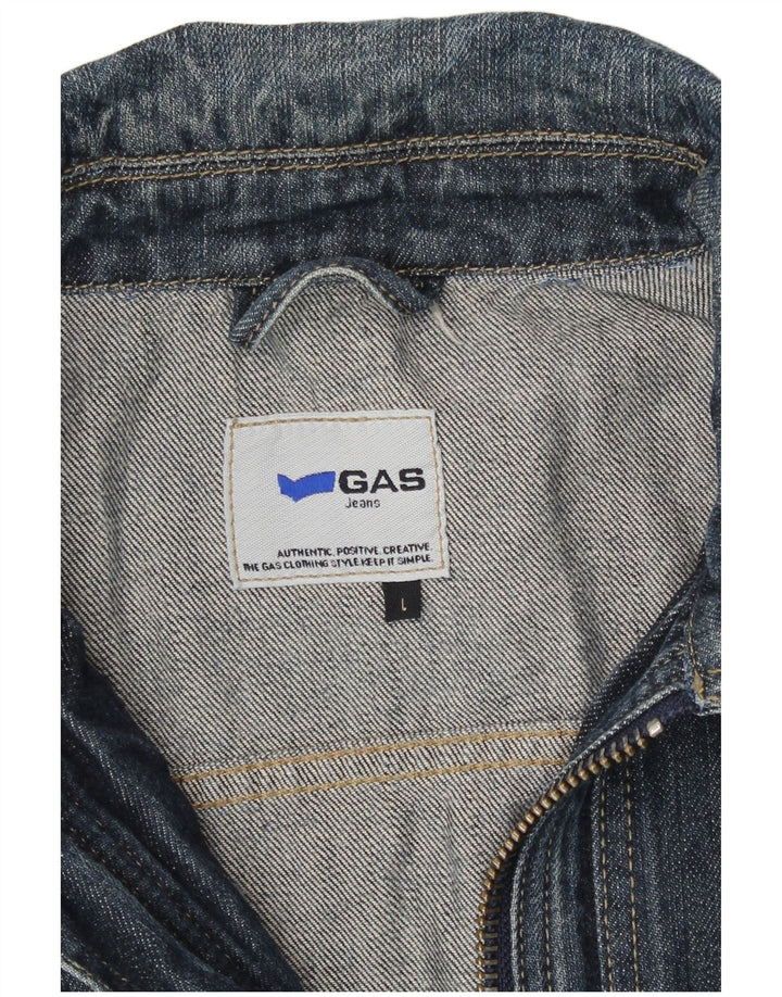 Gas Womens Denim Jacket UK 14 Large Blue Cotton