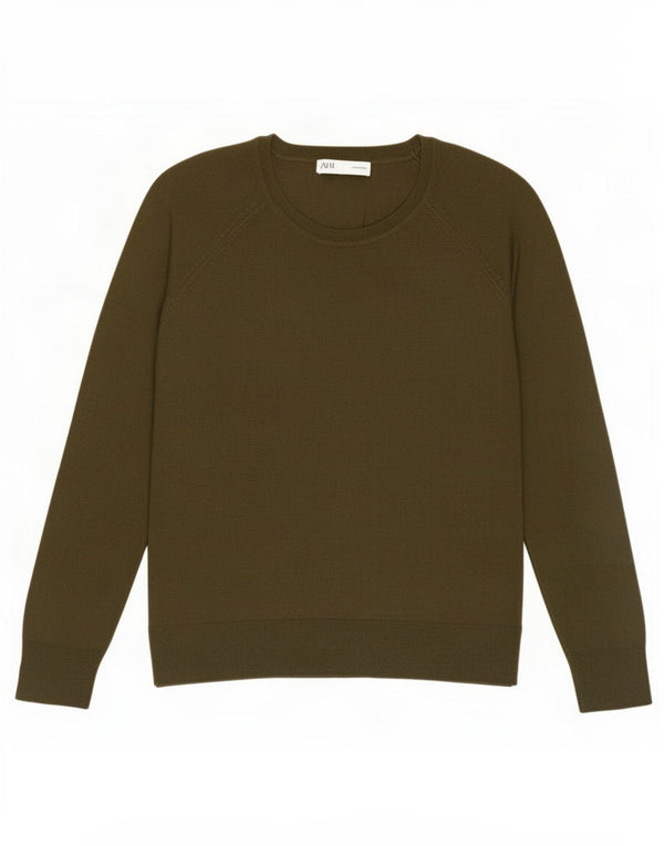 Maglione maglione con scollo a barca da donna Zara UK 16 grande viscosa kaki