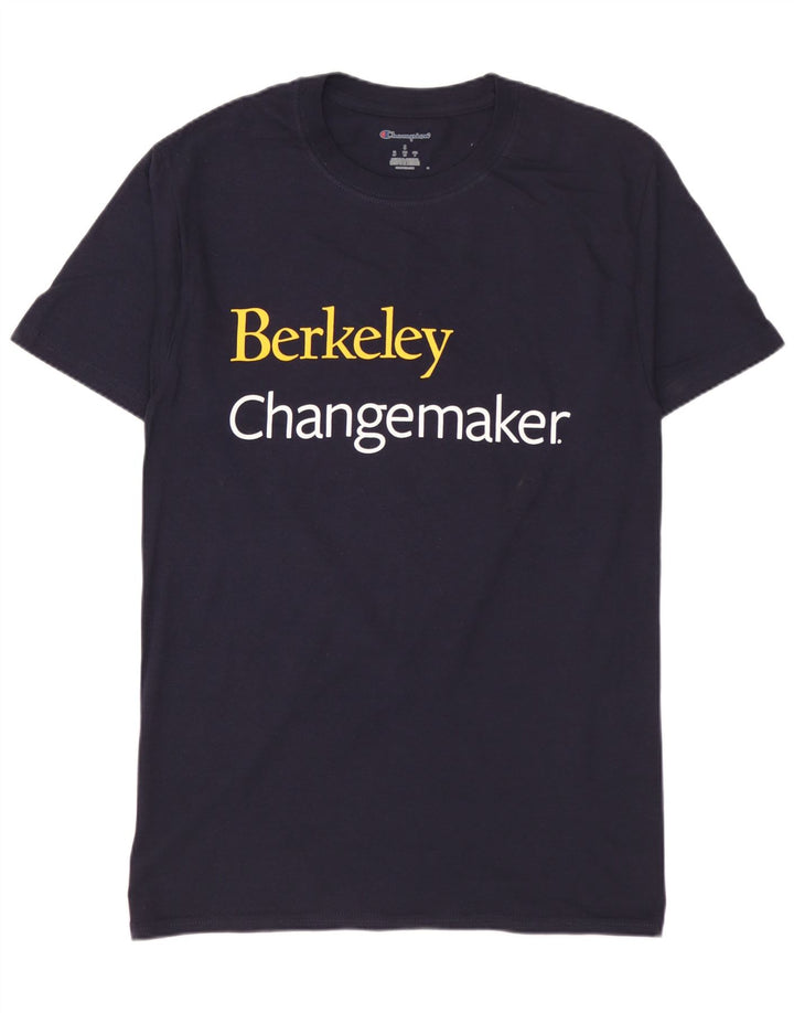 CHAMPION Mens Graphic T-Shirt Top Small Navy Blue
